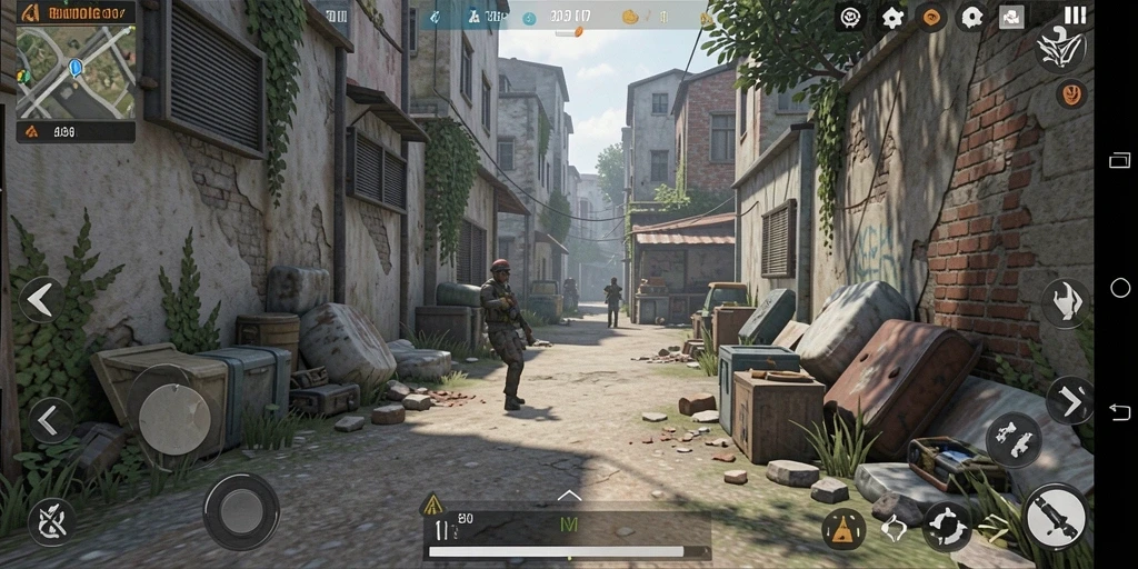 Screenshot menunjukkan karakter utama dalam misi petualangan.